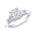 King of Jewelry Tapered Baguette Engagement Ring 14K White Gold Diamond 6