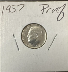 1957 Roosevelt Dime Proof 90% Silver  - Picture 1 of 4