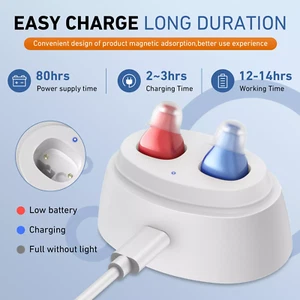 1 Pair MiNi Digital Invisible Rechargeable Hearing Aids CIC Sound Voice Amplifie - Picture 1 of 13