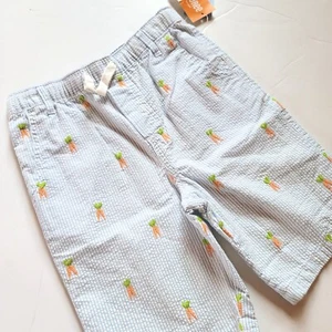 Gymboree Boys sz 6 Spring Celebrations Blue Striped Carrot Seersucker Shorts NWT - Picture 1 of 3