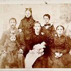 Echtes Foto c1890er viktorianische Familie WM Buell Schrank Karte Illinois Moorhead E36