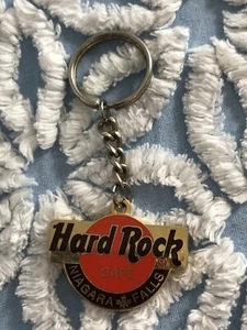 Hard Rock Cafe Niagara Falls 2-Sided Classic Logo Brown/Orange Keychain - Picture 1 of 6