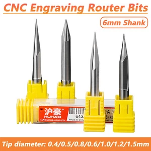 6mm Shank CNC Engraving Router Bits Wood Carving Router Bits 15°- 30° V Groove - Picture 1 of 29