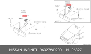 NISSAN GENUINE 2009-2011 CUBE MIRROR INSIDE BASE 96327-WD200 - Picture 1 of 2