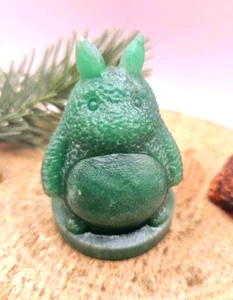 Nature Green Aventurine Carved Totoro 2.2" Decor Figure - Picture 1 of 10
