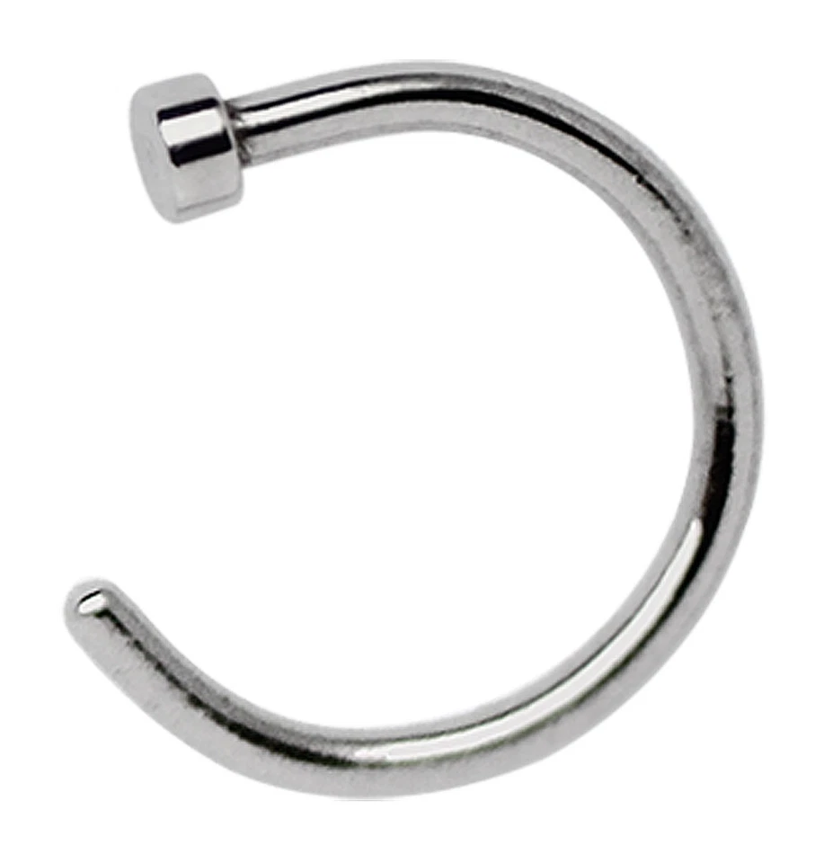 Piercing Naso Gioiello Anello per il Cerchio IN 1,0mm Ferro Con Stopper Acciaio - Immagine 1 di 1