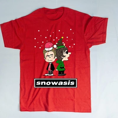 Camiseta Unisex Oasis Liam and Noel Gallagher in Snowasis Rojo Navidad Talla S-5XL Foto 1 de 4