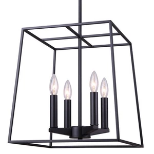 Canarm ICH763A0414 Wes 4 Light 14"W Taper Candle Chandelier - Black - Picture 1 of 4
