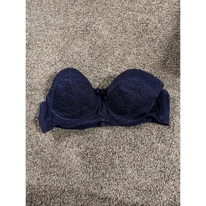 BH Adore Me 40D Trägerlos Blau Spitze Bügel - Bild 1 von 3