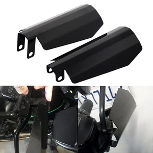 Motorcycle Gloss Black Coffin Cut Hand Guards For Harley Street Glide FLTR FLHX - Picture 1 of 8