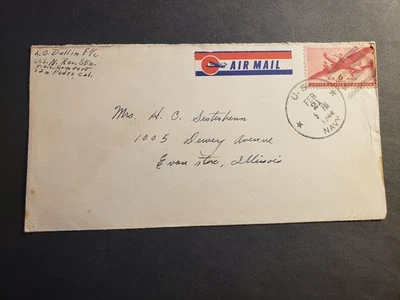 Hospital Ship USS COMFORT AH-6 Naval Cover 1944 WWII Sailor's Mail - Image 1 of 2