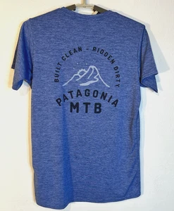 Patagonia Women's Small Blue Capilene Daily MTB Graphic SS Crew Neck T Shirt - Picture 1 of 5