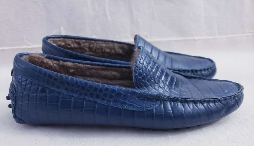 Zapato Mocasín M. GEMI Felize Mujer Azul Estampado Animal Cocodrilo Talla 38 Italia Foto 1 de 4