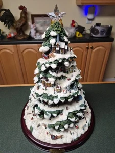 Thomas Kinkade Village Christmas Tree 15" Illuminated Bradford Editions 2004 VGC - Picture 1 of 8