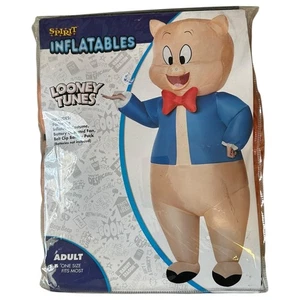 Spirit Porky Pig Looney Toons Cartoons aufblasbares Kostüm Erwachsene seltene Version - Bild 1 von 7