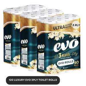 Luxury 120 Evo Toilet Rolls 3Ply Ultra Advantage Pack - Unscented - Picture 1 of 4