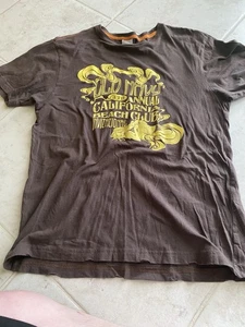 Old Navy Men’s Mermaid Bikini T Shirt Brown Yellow Medium  - Picture 1 of 2
