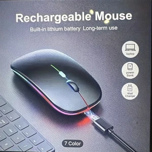 Slim Silent Rechargeable Wireless Mouse RGB LED USB Mice MacBook Laptop PC Mouse - Picture 1 of 5