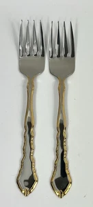2 tenedores para ensaladas Oneida Golden Royal Chippendale - Imagen 1 de 6