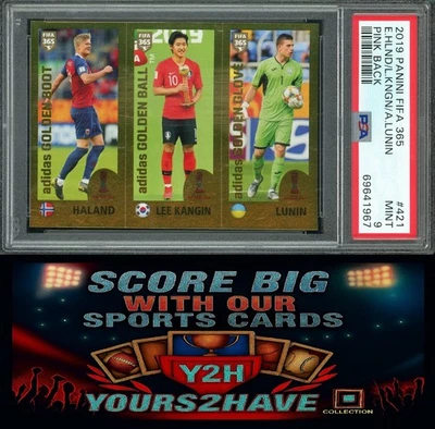 Panini FIFA 365 2019 Erling Haaland Kang-in Lee Lunin espalda rosa PSA 9 novato  Foto 1 de 2