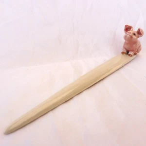 KLIMA L569 OUVRE LETTRE COUPE PAPIER MINIATURE PORCELAINE COCHON 15 cm de long - Imagen 1 de 3