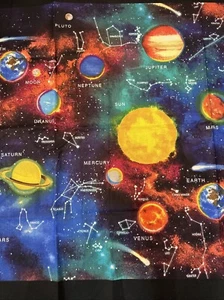 Solar System Fabric Outer Space Poster Banner Planet Tapestry Wall Hanging 24x44 - Picture 1 of 5