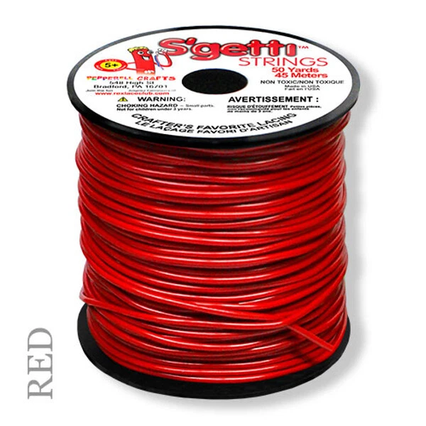 S'getti String Plastic Craft Lace, 50-Yard Spool, Red - Image 1 of 1