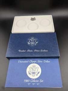US MINT - 1983 Uncirculated Olympic Silver Dollar - VITRINE (NO COINS) - Bild 1 von 1