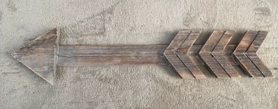 Handmade Rustic Painted Wooden Arrow Wall Art Decorative Plaque Whitewashed [03] - Image 1 of 4