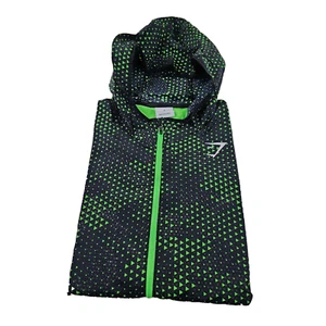 NEU Herren Medium M - Gymshark Sport-Windbreaker mit Kapuze Fluo Lime - reflektierend - Bild 1 von 13