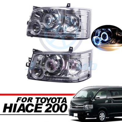 Прозрачный проектор кристалл Ангел глаз светодиодная фара для Toyota Hiace 200 Van 05-10 - Изображение 1 из 4