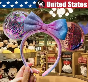 Pink Bow Headband Shanghai Disney Limited 2025 Sequins Minnie Ears Confetti US - Picture 1 of 8