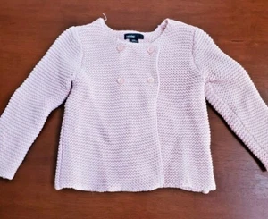 Baby girl crochet pea coat, Baby Gap, pink, 12-18 mos - Picture 1 of 3