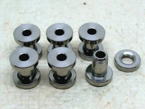6 Pezzo Flesh Tunnel Filettatura Vite Ear Plug Acciaio Inox 5mm Ø Color Argento - Foto 1 di 1