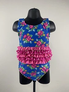 Matilda Jane Bright Floral Ruffle Swimsuit One Piece Size 4  - Picture 1 of 8