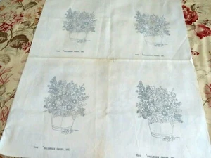 Vtg Stamped for Embroidery or Crewel  Pot of Flowers  Hallmark Cards Inc  #7145 - Picture 1 of 6