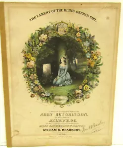 Original The Lament of the Blind Orphan Girl William B. Bradbury Score 1847 - Picture 1 of 8