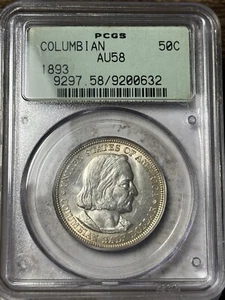 1893 Columbian 50c PCGS AU-58 OGH Commemorative Half Dollar - Picture 1 of 3