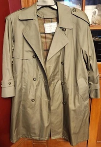 Vintage Towne from London Fog Belted Button Lined Trench Coat Women's 6P Green - Picture 1 of 3