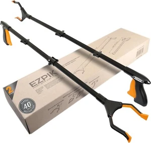 Versatile 40" Trash Grabber Tool for Elderly and Disabled - Heavy Duty 2-Pack - Picture 1 of 12