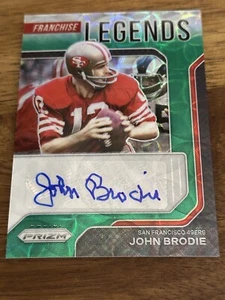 2021 Prizm Football John Brodie Franchise Legends Auto #’d /49 Green Scope 49ers - Picture 1 of 2