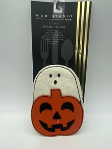 Nicole Miller Utensil Holders Halloween Ghost Pumpkin New Unused Set Of 4 - Picture 1 of 9