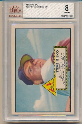 1952 Topps Steve Bilko (Short Print) (#287) BVG8 BVG - Image 1 of 2
