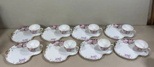 Set 8 piatti e tazze snack Noritake Azalea ~ Ottime condizioni pulite! - Foto 1 di 9