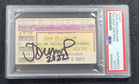 Rare 1999 JOHN COUGAR MELLENCAMP Signed Original Concert Ticket-MUSIC ICON-PSA Cover