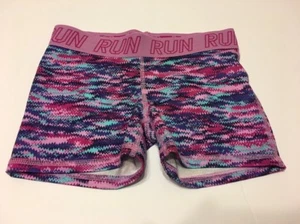 Girls Danskin Fitted Compression Shorts Active Sports Small Berry Zig Zag - Picture 1 of 4