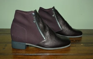 ARCHE PARIS ANKLE BOOT LOW BOOTS SIDE ZIP VELVET COWHIDE LEATHER SIZE 37 - Picture 1 of 8