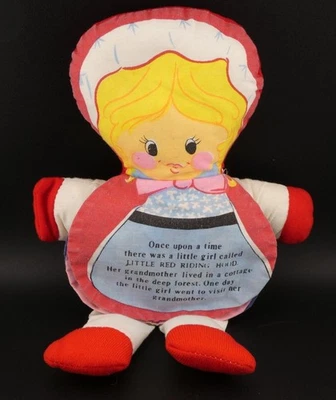 Винтажный маленький красный шапочка плюшевая ткань кукла история книга 1979 Dan Dee - Изображение 1 из 4
