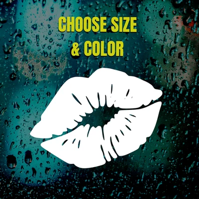 Calcomanía de coche Kiss Lips | Linda pegatina con impresión de labios | Pegatina de vinilo para computadoras portátiles con Windows Foto 1 de 4