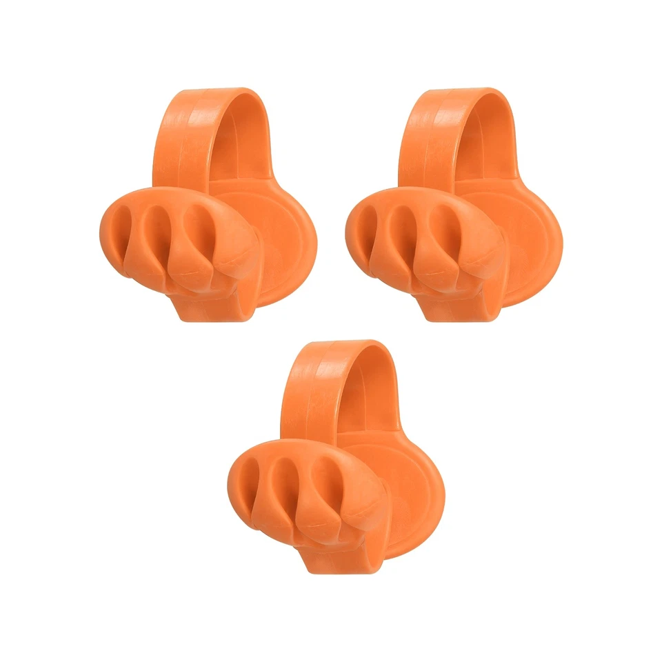Clips para cables, 3 piezas organizador de cables de escritorio portacables, naranja Foto 1 de 4
